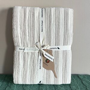 Piscatextil Made In Portugal Textured Coverlet Queen Beige & Ivory NEW!
